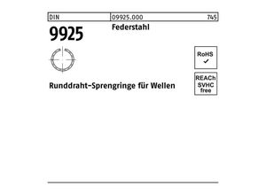 4051427214811 - Sprengring DIN 9925 32 Federstahl Runddraht 250 Stück