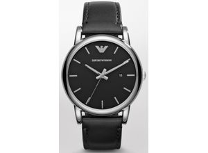 4051432959769 - Quarzuhr EMPORIO ARMANI AR1692 Armbanduhren schwarz Herren Hochzeitsmode Armbanduhr Herrenuhr Datum analog Lederarmband