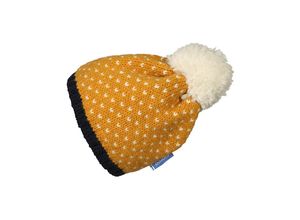 4051578352356 - finkid - Strick-Wintermütze PEKONI mit Wolle in golden yellow offwhite Gr48-50