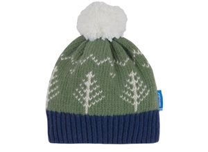 4051578438593 - finkid - Strick-Bommel-Mütze PEIKKO in green bay navy Gr48