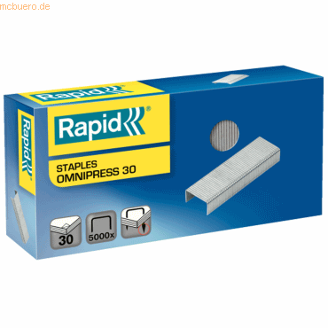 4051661018886 - Heftklammern Omnipress 30 5000560 Stahldraht verzinkt Omnipress 30 Heftleistung 30 Blatt max  4051661018886 5000 Stück