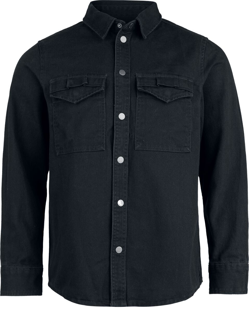 4051773222652 - Heavy Twill Shirt Langarmhemd schwarz in S