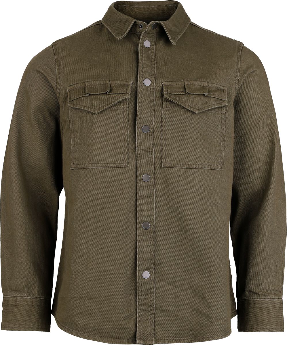 4051773222782 - Heavy Twill Shirt Langarmhemd oliv in L