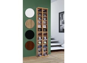 4051814336218 - Holz CD DVD Stand Regal CD Regal mit Platz für 408 CDs oder 144 DVDs oder 80-Videos Maße H 183 x B 42 x T 20 cm Elegantes CD DVD Regal Blu ray Regal – Almera