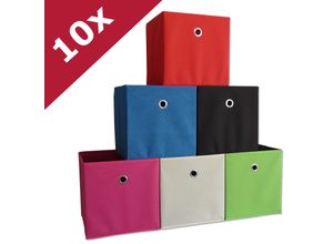 4051814341861 - 10er Set Faltbox Klappbox Stoff Kiste Faltschachtel Maße ca H 28 x B 27 x T 27 cm Regalbox - Boxas