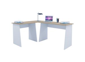 4051814342240 - Computertisch Eckschreibtisch Maße Gesamtset ca H 74 x B 135 x T 105 cm stylische Seitenteile Schreibtisch – Masola