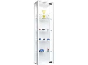 4051814345388 - Ebuy24 - Stano Mini Vitrinenschrank Wandmontage 1 Glastür mit LED-Licht zum Aufhängen weiß - Weiß