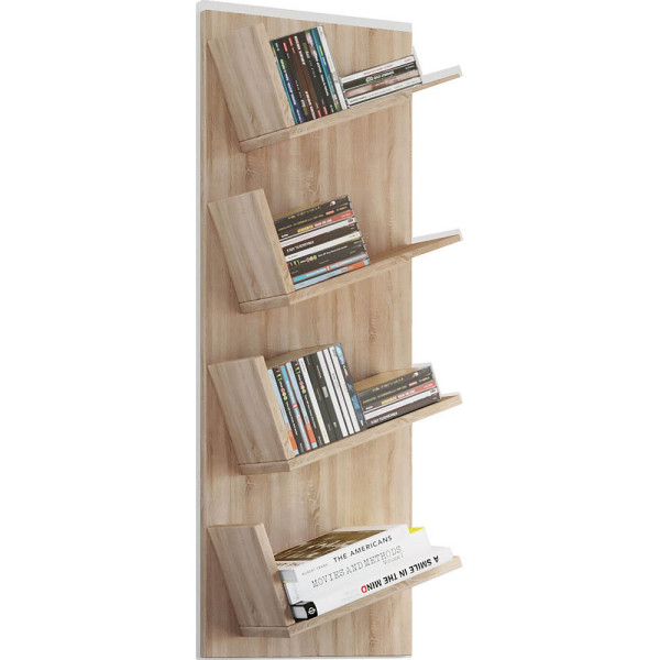 4051814345418 - Holzregal hängend platzsparendes Regal Maße H 90 x B 33 x T 16 cm Elegantes Regal hängend Aufbewahrungsregal Bücherregal Wandboard - Lansi Mini