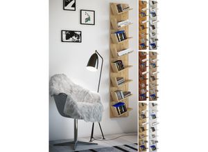 4051814346576 - Holzregal hängend platzsparendes Regal Maße H 180 x B 33 x T 16 cm Elegantes Regal hängend Aufbewahrungsregal Bücherregal Wandboard - Lansi Maxi 4051814346576 - Holzregal hängend platzsparendes Regal Maße H 180 x B 33 x T 16 cm Elegantes Regal hängend Aufbewahrungsregal Bücherregal Wandboard - Lansi Maxi