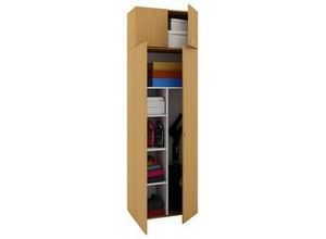 4051814352058 - Vandol ii Universalschrank Reinigungsschrank mit Oberschrank 4 Türen Buche dekor