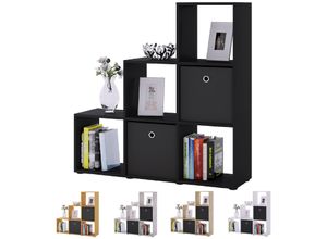 4051814353611 - Holzregal stehend platzsparendes Regal Maße H 105 x B 108 x T 29 cm Elegantes Regal stehend Aufbewahrungsregal Bücherregal Raumteiler- Nitas