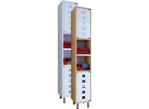 4051814354342 - Holz Badezimmerschrank Badmöbel mit eleganter Mattglastür Maße ca H 180 x B 30 x T 30 cm Stand Badschrank Hochschrank - Darola 4051814354342 - Holz Badezimmerschrank Badmöbel mit eleganter Mattglastür Maße ca H 180 x B 30 x T 30 cm Stand Badschrank Hochschrank - Darola