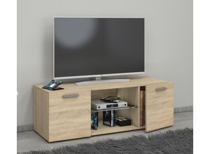 4051814359286 - Holz TV Lowboard Möbel Fernsehschrank Tisch Konsole Fernsehtisch Lowina