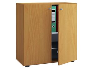 4051814370915 - Ebuy24 - Lona Universalschrank Büro Kommode niedrig 2 Türen Buche dekor - Holz