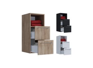 4051814375422 - Holz Badmöbel Wandregal Midischrank Badregal Badschrank Badezimmer Schublade Badinos S