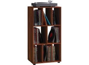 4051814376283 - Ebuy24 - Schaltino Regal retro für lp Platten Rack 8 Regale Kern-Nussbaum dekor - Braun