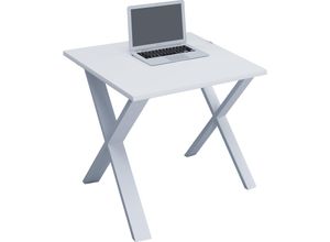 4051814379635 - Holz Schreibtisch H 76 x B 110 x T 80 cm Computertisch schlicht Füße aus hochwertigem Metall Arbeitstisch Büromöbel - Lona X