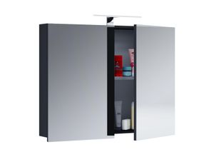 4051814381218 - Pkline - VCB1 Bad Wandschrank m Spiegel Spiegelschrank 60 cm inkl Licht Schwarz 56-914878