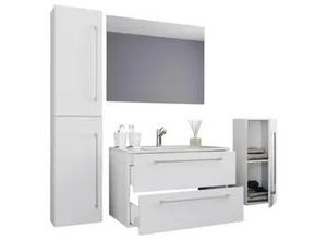 4051814381607 - Badezimmer \Badinos\ in Weiß 5-tlg