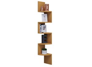 4051814384318 - Holzregal hängend platzsparendes Regal Maße H 123 x B 20 x T 20 cm Elegantes Regal hängend Aufbewahrungsregal Bücherregal Wandregal - Mintis