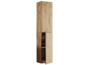 4051814384592 - Holz Badezimmerschrank Badmöbel Wandregal Badezimmer Badschrank Hochschrank Maße ca H 150 x B 33 x T 22 cm - Lendas