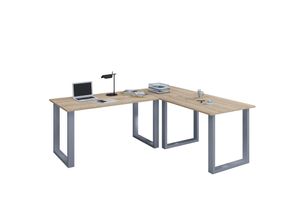 4051814385322 - Holz Schreibtisch Eckschreibtisch schlicht 160x130 L Form links oder rechts Arbeitstisch Platte 50 cm tief Computertisch Büromöbel - Lona U