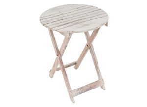 4051814387715 - Klapptisch Gartentisch Beistelltisch klappbar Holz geflammt rund Ø 50cm