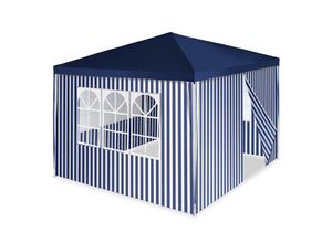 4051814389818 - Pavillon Partyzelt 3x3m blau weiß wasserdicht 4 Seitenteile Gartenzelt Eventzelt