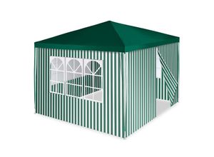 4051814389825 - Pavillon Partyzelt 3x3m grün weiß wasserdicht 4 Seitenteile Gartenzelt Eventzelt