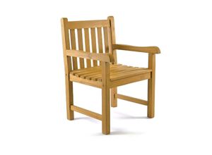 4051814393266 - Gartenstuhl Gartensessel Landhaus Style Teak Holz behandelt stilvoll braun Maße H 91 cm x B 60 cm x T 62 cm