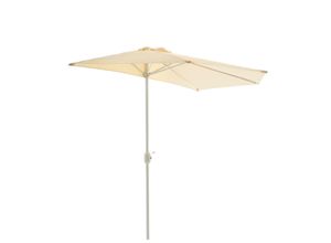 4051814393877 - Sonnenschirm Maße ca 27x14 m Schirm mit Kurbel Rechteckschirm Sonnenschutz halbrund Beige