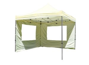 4051814394355 - PROFI Falt Pavillon mit 2 Seitenteilen 3x3m champagner wasserdichtes Dach