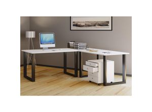 4051814397295 - Holz Schreibtisch Eckschreibtisch schlicht 220x190 L Form links oder rechts Arbeitstisch Platte 80 cm tief Computertisch Büromöbel - Lona U