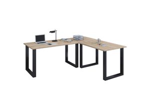 4051814397363 - Holz Schreibtisch Eckschreibtisch schlicht 220x220 L Form links oder rechts Arbeitstisch Platte 80 cm tief Computertisch Büromöbel - Lona U