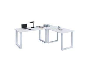 4051814397691 - Eckschreibtisch Schreibtisch Computer Winkeltisch Lona 80 U Alu Weiß 4051814397691 - Eckschreibtisch Schreibtisch Computer Winkeltisch Lona 80 U Alu Weiß