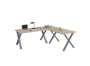 4051814398582 - Holz Schreibtisch Eckschreibtisch schlicht 220x220 L Form links oder rechts Arbeitstisch Platte 80 cm tief Computertisch Büromöbel - Lona X
