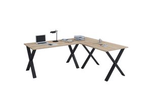 4051814398735 - Holz Schreibtisch Eckschreibtisch schlicht 160x130 L Form links oder rechts Arbeitstisch Platte 50 cm tief Computertisch Büromöbel - Lona X