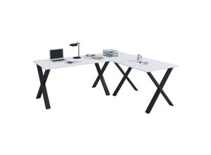 4051814398872 - Holz Schreibtisch Eckschreibtisch schlicht 190x190 L Form links oder rechts Arbeitstisch Platte 50 cm tief Computertisch Büromöbel - Lona X