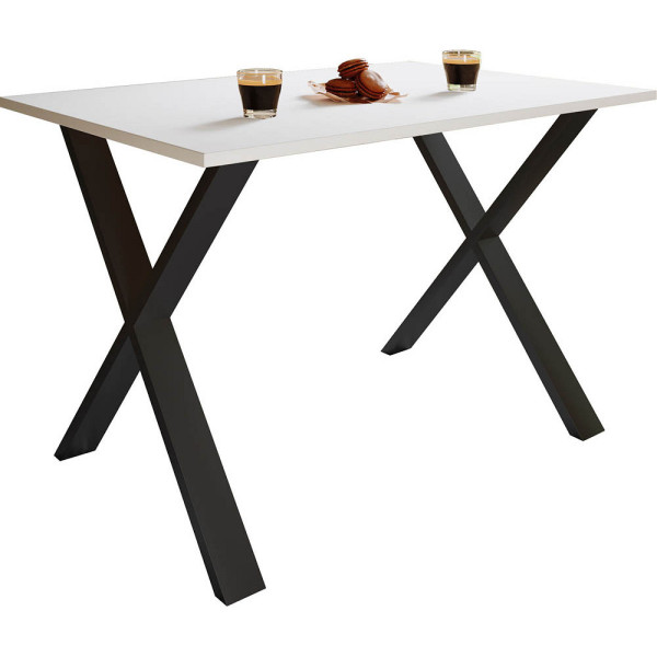 4051814402142 - Premium Esszimmertisch Esstisch Tisch Xona X Schwarz (Farbe Weiß 110 x 50 cm)