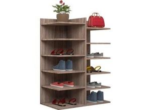 4051814403859 - Schuhschrank Schuhregal Schuhschrank Schuhkommode Enosa Gr 60 braun (sonoma eiche) B60cm H80cm T30cm Obermaterial 100% Holz Wood Schränke