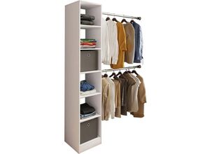 4051814404009 - Ebuy24 - Dacho2 Kleiderschrank Regal mit 2x Kleiderstange 6 Ablagen weiß - Weiß