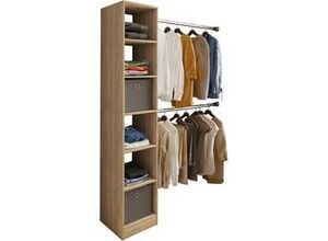 4051814404016 - Ebuy24 - Dacho2 Kleiderschrank Regal mit 2x Kleiderstange 6 Ablagen Eiche dekor - Eiche