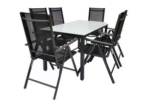 4051814408076 - 7-tlg Gartenmöbel Set Sitzgruppe Essgruppe 1xTisch 6x Stühle Tisch Maße ca H 76 x B 140 x T 80 cm Garten Set – Stühle 140 MA 4051814408076 - 7-tlg Gartenmöbel Set Sitzgruppe Essgruppe 1xTisch 6x Stühle Tisch Maße ca H 76 x B 140 x T 80 cm Garten Set – Stühle 140 MA