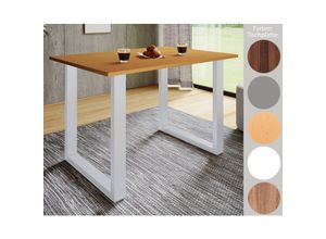 4051814408489 - Premium Esszimmertisch Esstisch Tisch Xona U Weiß (Farbe Sonoma-Eiche 140 x 50 cm)