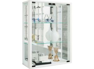 4051814412660 - Wandvitrine Hängevitrine Glasvitrine Wand Schaukasten Vitrine Glas Udina Spiegel (Farbe Weiß Ausführung Ohne LED-Beleuchtung)