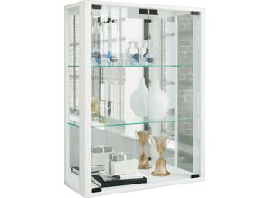 4051814412707 - Wandvitrine Hängevitrine Glasvitrine Wand Schaukasten Vitrine Glas Udina Spiegel (Farbe Weiß Ausführung Mit LED-Beleuchtung)