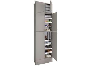 4051814413452 - Holz-Schuhschrank Maße H 240 x B 70 x T 39 cm Allzweckschrank 9 Fächer 4 Drehtüren Aufsatz mit 2 Türen extra Schublade – Lona 4051814413452 - Holz-Schuhschrank Maße H 240 x B 70 x T 39 cm Allzweckschrank 9 Fächer 4 Drehtüren Aufsatz mit 2 Türen extra Schublade – Lona