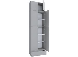 4051814413575 - XXXL Büroschrank mit 5 Fächern mit Aufsatz und Schublade moderner Aktenschrank mit Drehtüren Maße ca H 240 x B 70 x T 39 cm – Lona 5-Fach