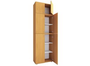 4051814413605 - Kleiderschrank Lona XXL Drehtüren Mit Aufsatz Buche