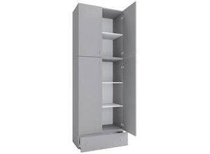 4051814413650 - Kleiderschrank Lona XXL Drehtüren Mit Schublade Grau